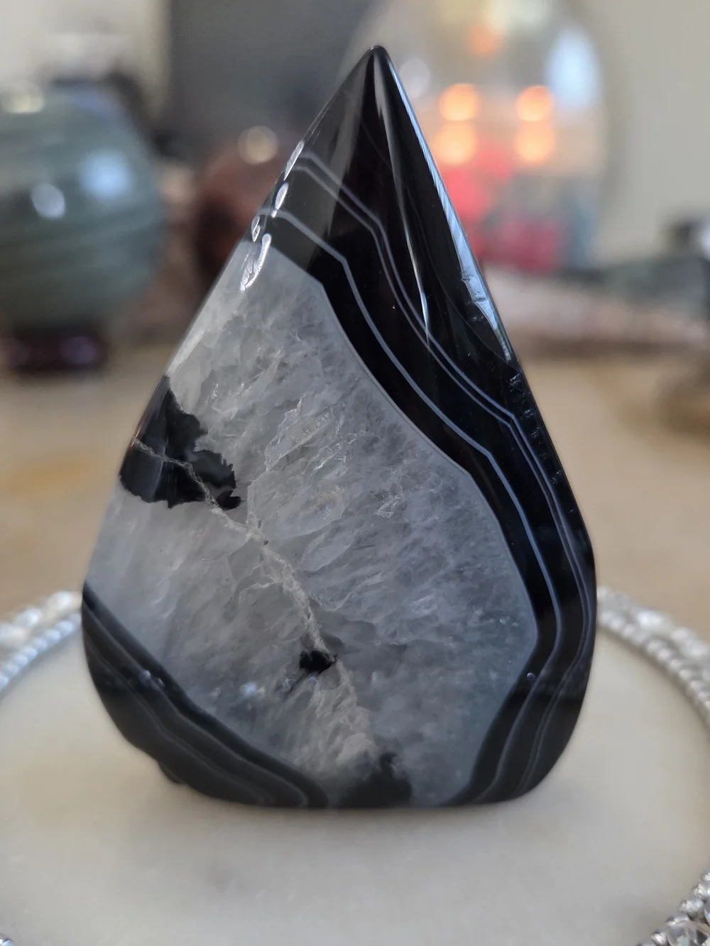 Natural Black Sardonyx Stand-up Freeform Crystal #2